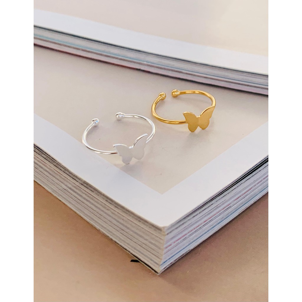 Anéis de regulagem Semi Joia Verniz Diamond Ouro 18k Prata 925 anel de borboleta