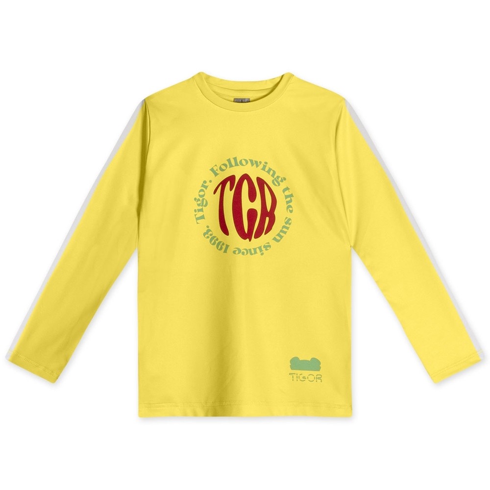 Camiseta Manga Longa Com Proteção Solar Infantil Masculina Tigor em Oferta na Shopee