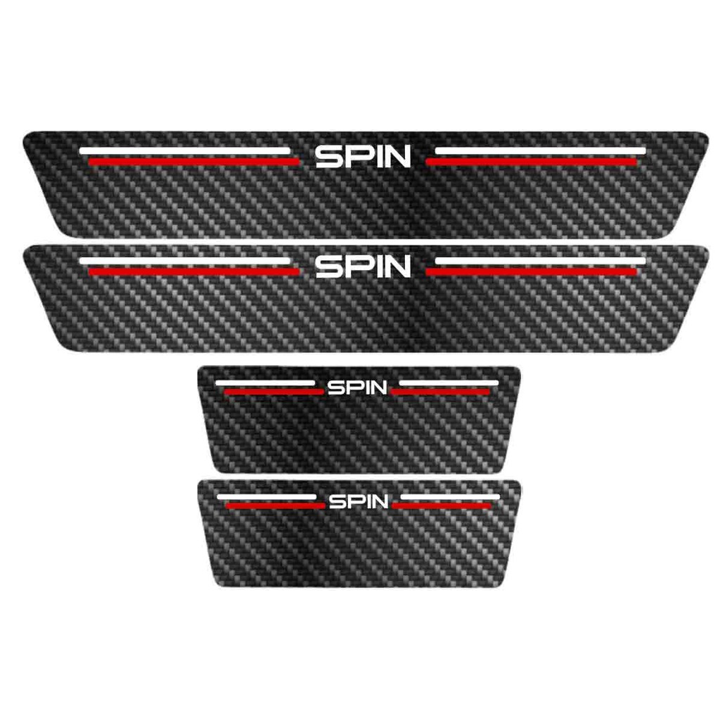 Kit Soleira Protetora Porta Premium Red Carbono Spin 2025