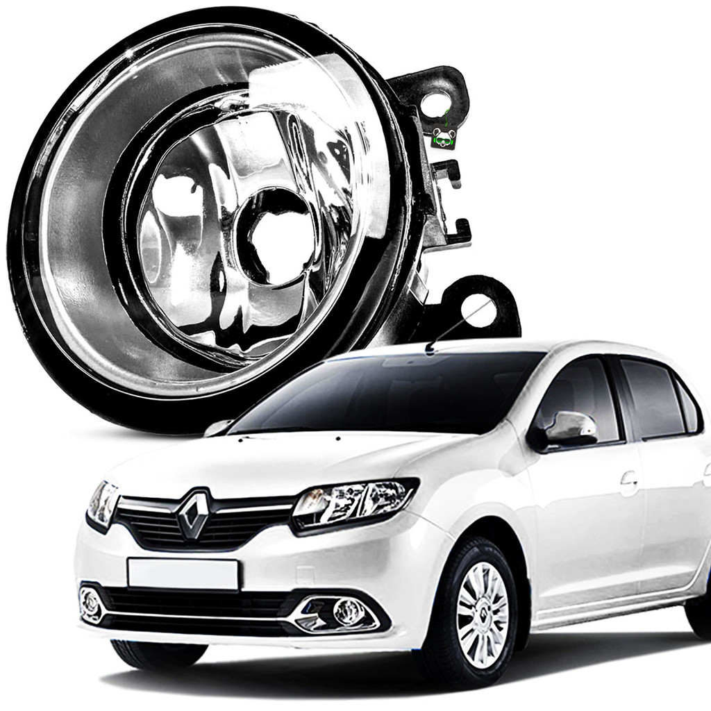 Farol Auxiliar Milha Lente Vidro Aro Prata Logan 2007 a 2024 - Automobiles