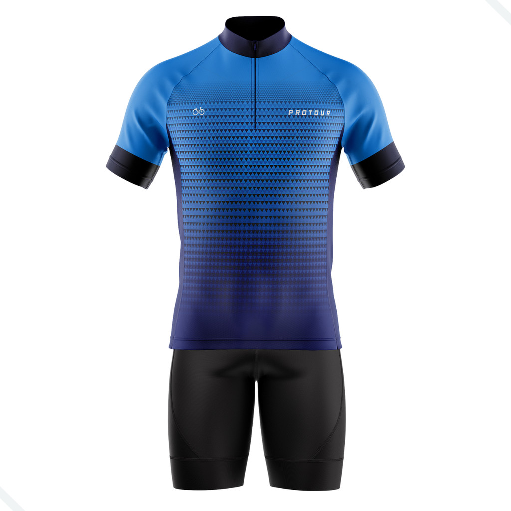 Conjunto Bike Masculino Profissional Camisa Dry Respirável + Bermuda Acolchoada Premium Pro Tour