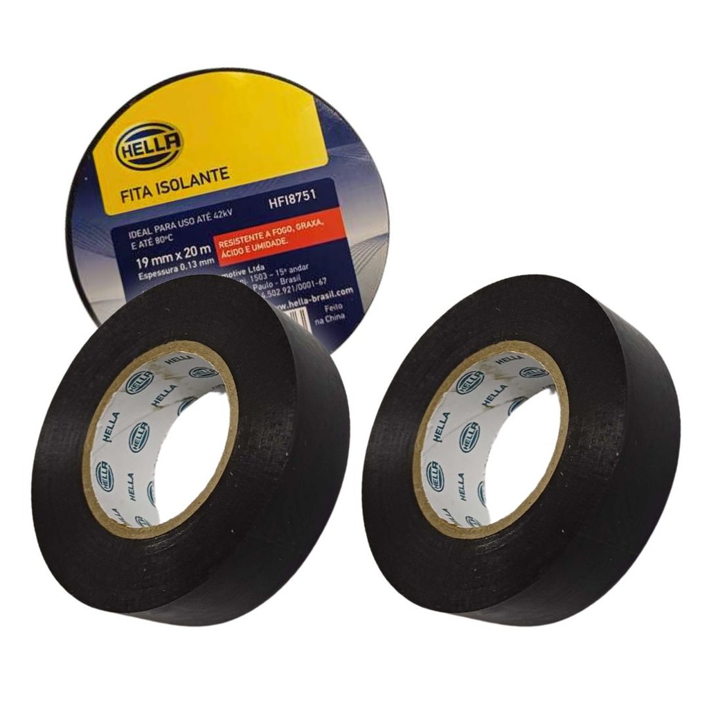 Par Fita Isolante 19mm 20m Resistente Fogo Umidade Hella - Home & Living