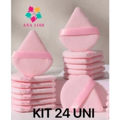 ANA1108 Kit 24/48 unidades Esponja Triangular Para Pó De Veludo Maquiagem