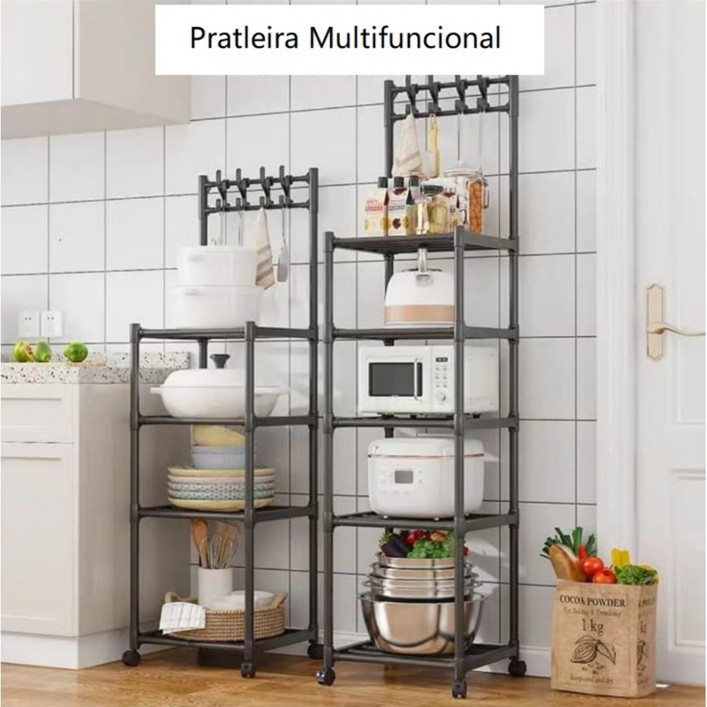 Prateleira Multifuncional Estante com Rodinhas Organizador Armazenamento para casa em Oferta na Shopee