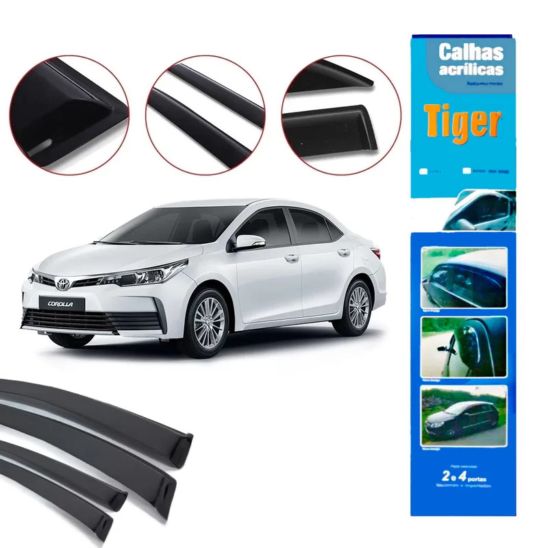 CALHA DE CHUVA DEFLETOR TOYOTA COROLLA 4P 2015 2016 2017 2018