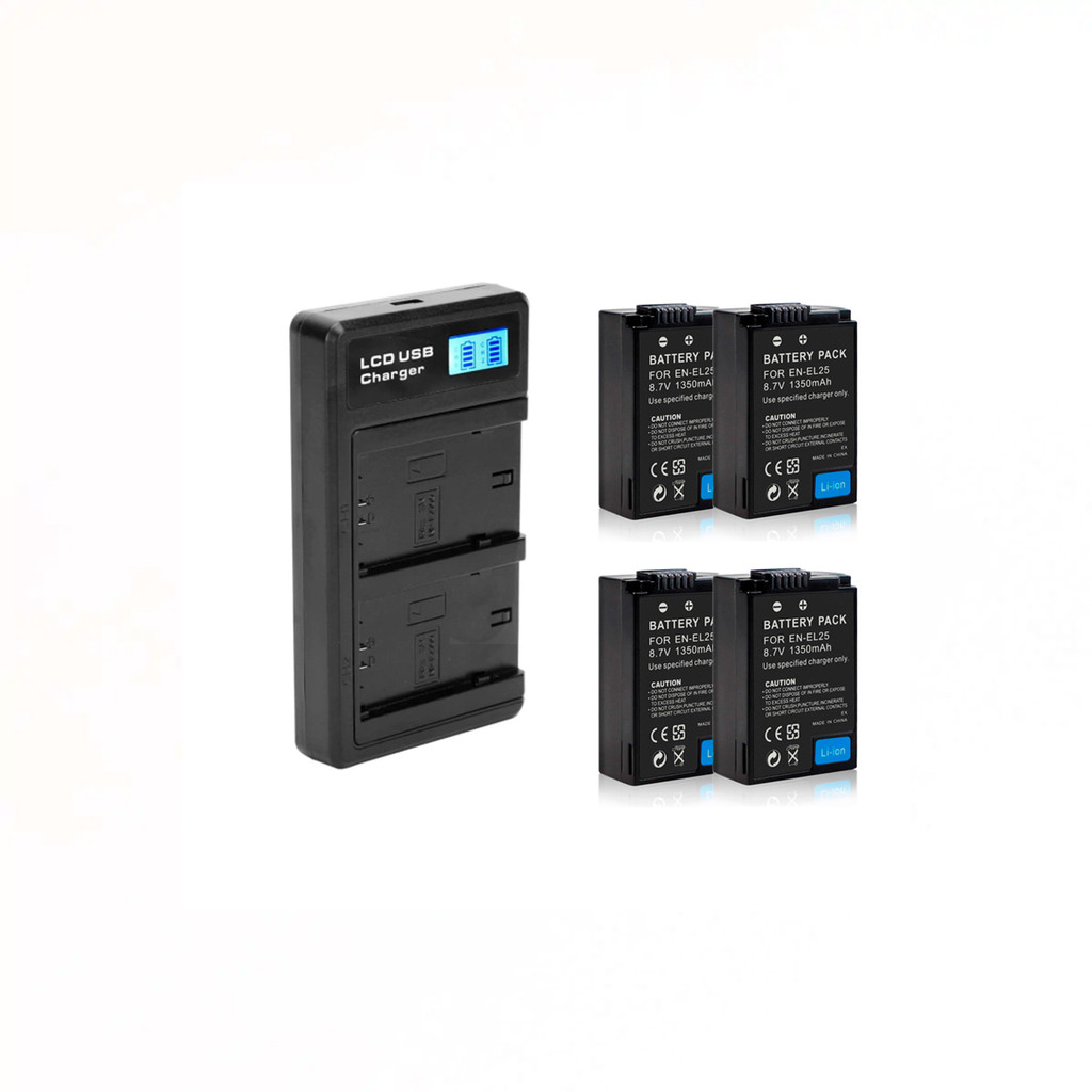 4x Bateria + Carregador EN-El25 Nikon Z50 Z30 ZFC Mamen