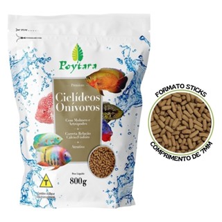 Ração Poytara Ciclídeos Onívoros Bag Zip 800g em Oferta na Shopee