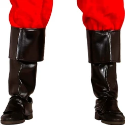 Polainas de Papai Noel Pretas de Couro Sintético para Fantasia 50 cm de Altura