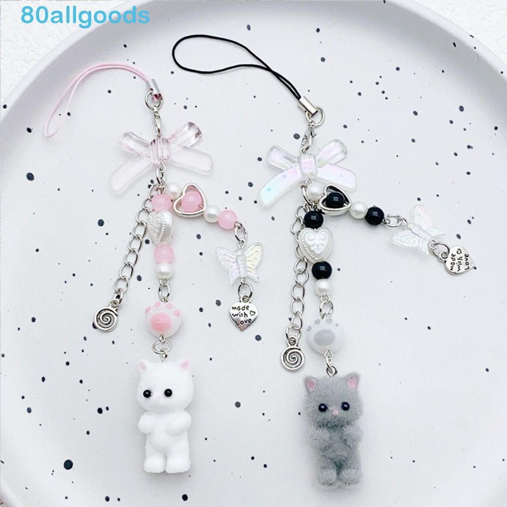 ALLGOODS1 Cordão De Telefone De Gato Flocado , Chaveiro 3D Gatinho Corrente Móvel , Charme Celular Y2K em Oferta na Shopee