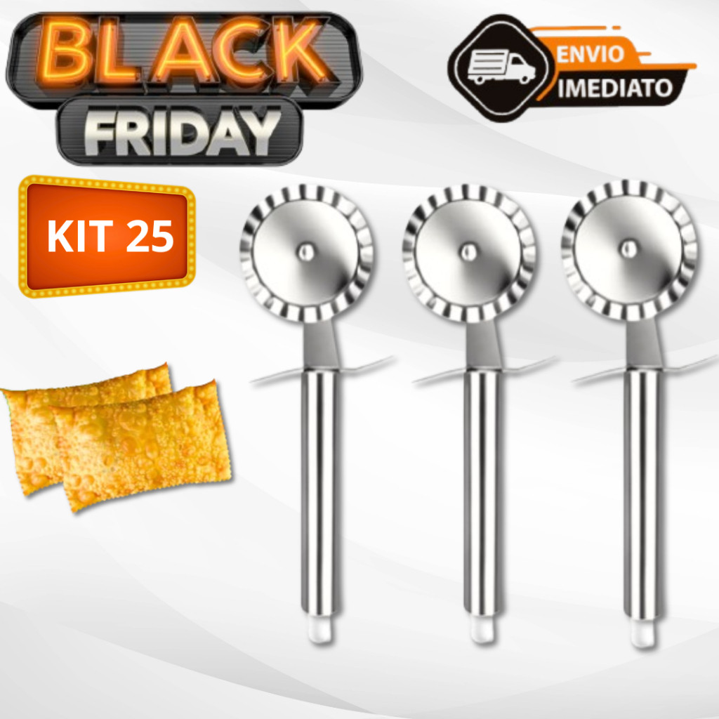 Kit 25 Cortador de Massa Aço Inox Carretilha De Cortar Massa Resistente Para Cozinha