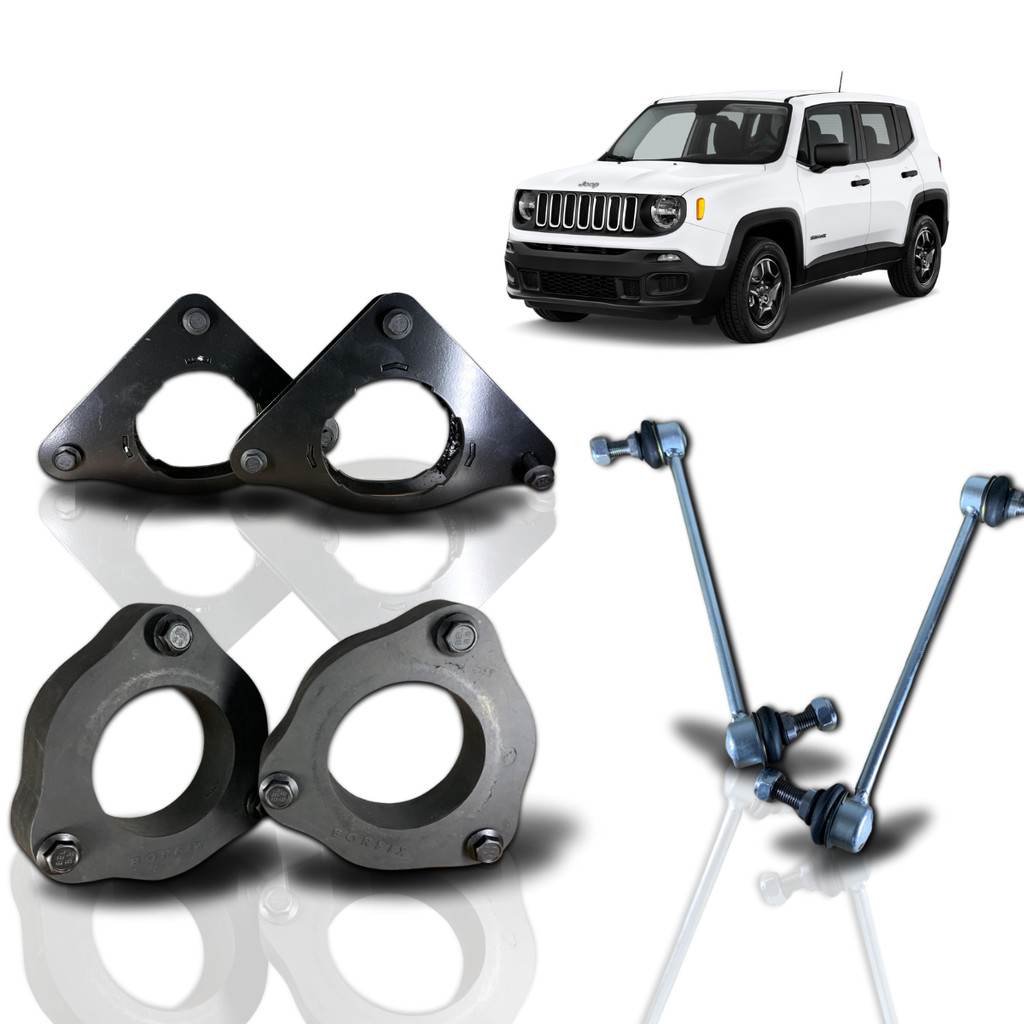 Compass Renegade Kit Lift Completo Calço Mola Aço +Bieletas