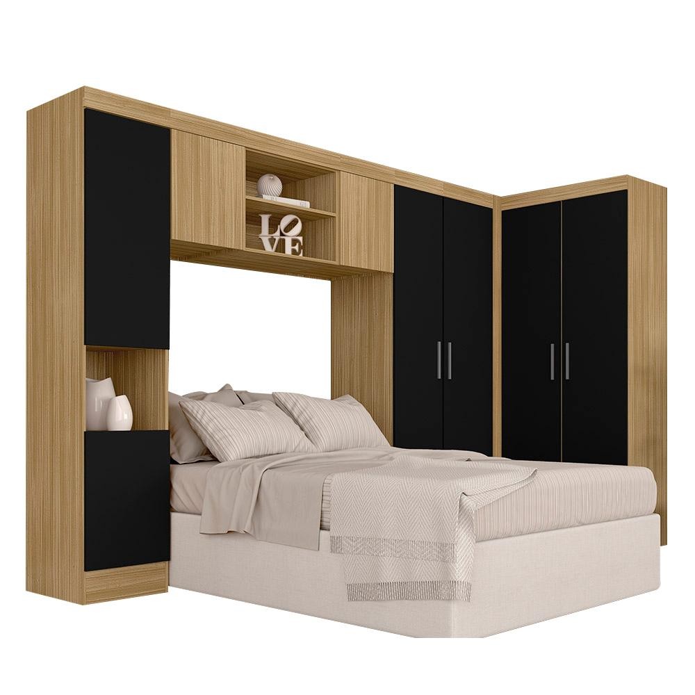 Guarda Roupa Casal Modulado Maeve Boreal/preto - Móveis Arapongas em Oferta na Shopee