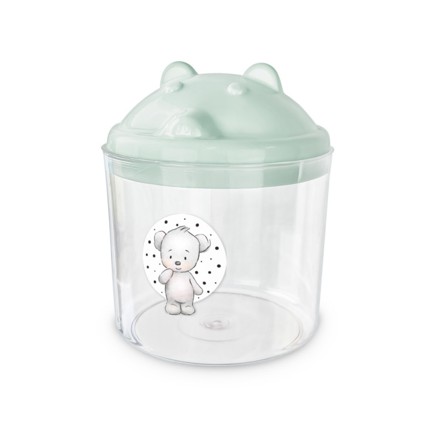 Porta Cotonete Bebê Adoleta Fofura Verde Tampa Ursinho em Oferta na Shopee