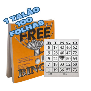 1 Bloco Talão Cartela De Bingo Jogo Recreativo 10x11cm 100 Folhas em Oferta na Shopee