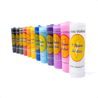 12 Vela 7 Dias Votiva Colorida  Parafina Pura em Oferta na Shopee