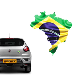 Adesivo Bandeira Brasil Mapa Geografico Resinado Decorativo