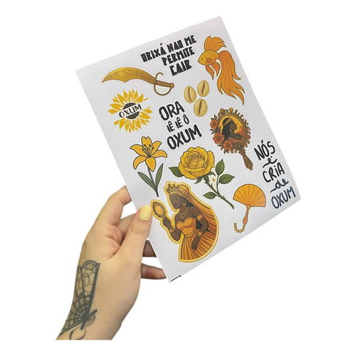 Cartela De Adesivos Deusa Mamãe Oxum Umbanda Orixá