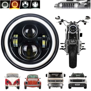 Farol Angel Eyes Defender Led Jeep Troller Fusca Kombi 7 Polegadas em Oferta na Shopee