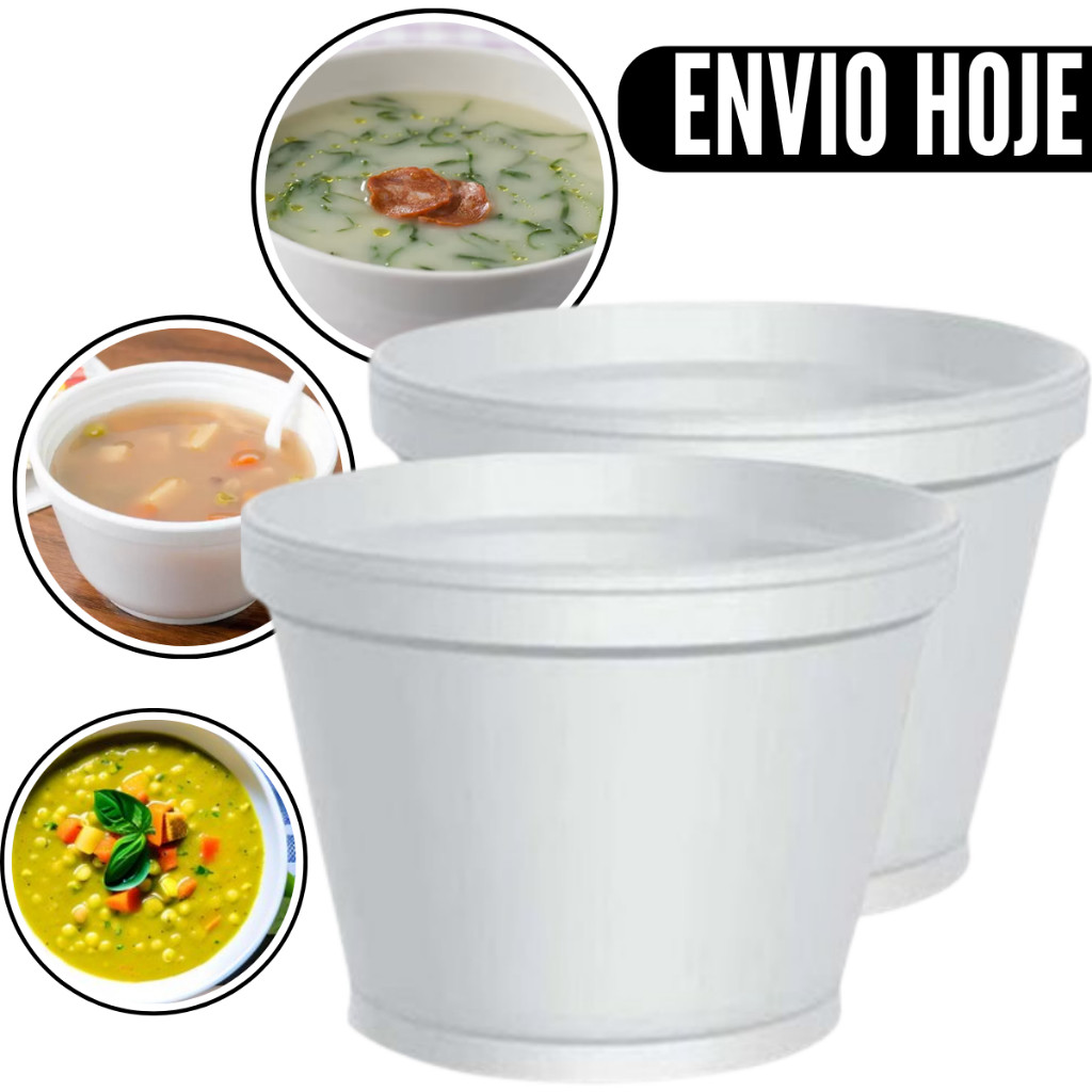 Kit 140,100,60, 20 Pote Isopor 237ml Cumbuca Térmico  Para Caldo Verde Quermesse Festa Junina