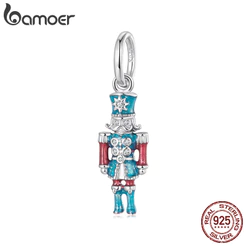 Bamoer 925 Prata Esterlina Charme Quebra-Nozes Pingente DIY Para Pulseira Presentes