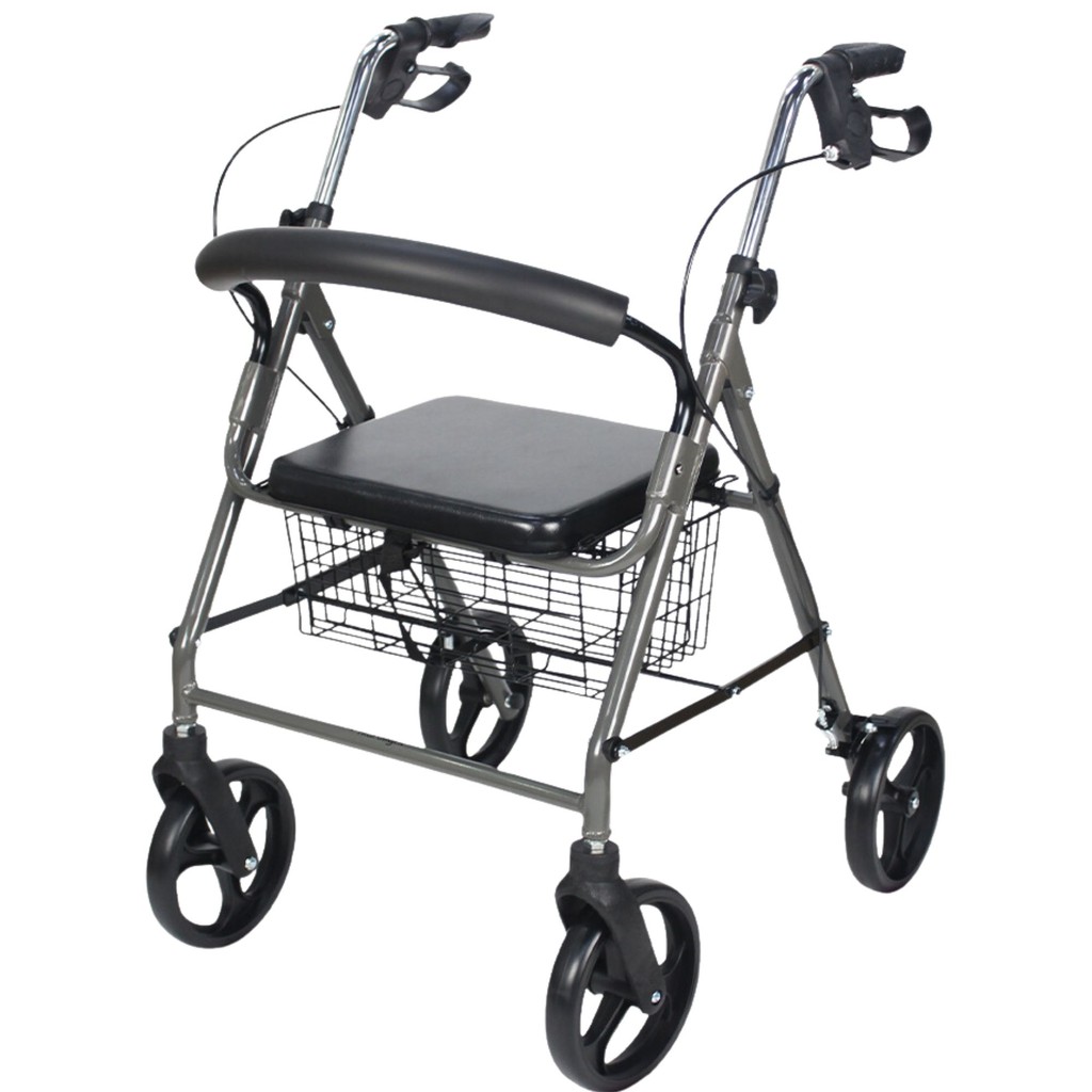 Andador 4 Rodas Dobravel até 100kg com Freio Cesto Assento Hidrolight