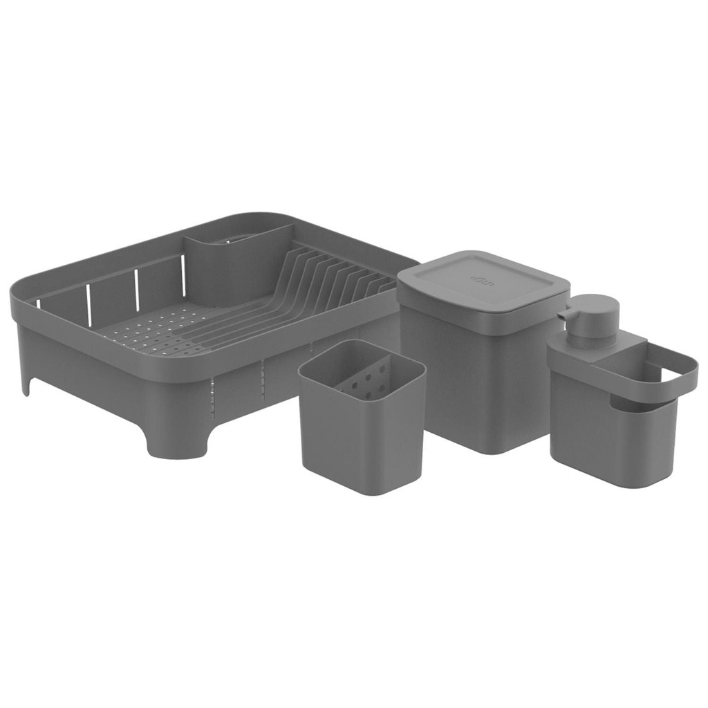 Kit de organização sobre a pia Ou 4 peças Linha Trium - Chumbo - Home & Living