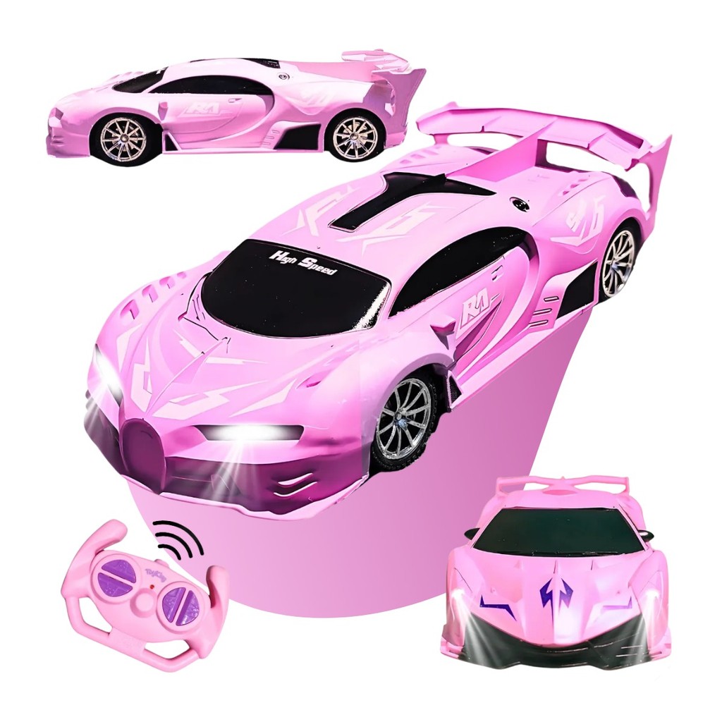 Carrinho De Controle Remoto Drift Brinquedo Corrida Veloz Com Luz Recarregavel Rosa Menina Kizumba em Oferta na Shopee