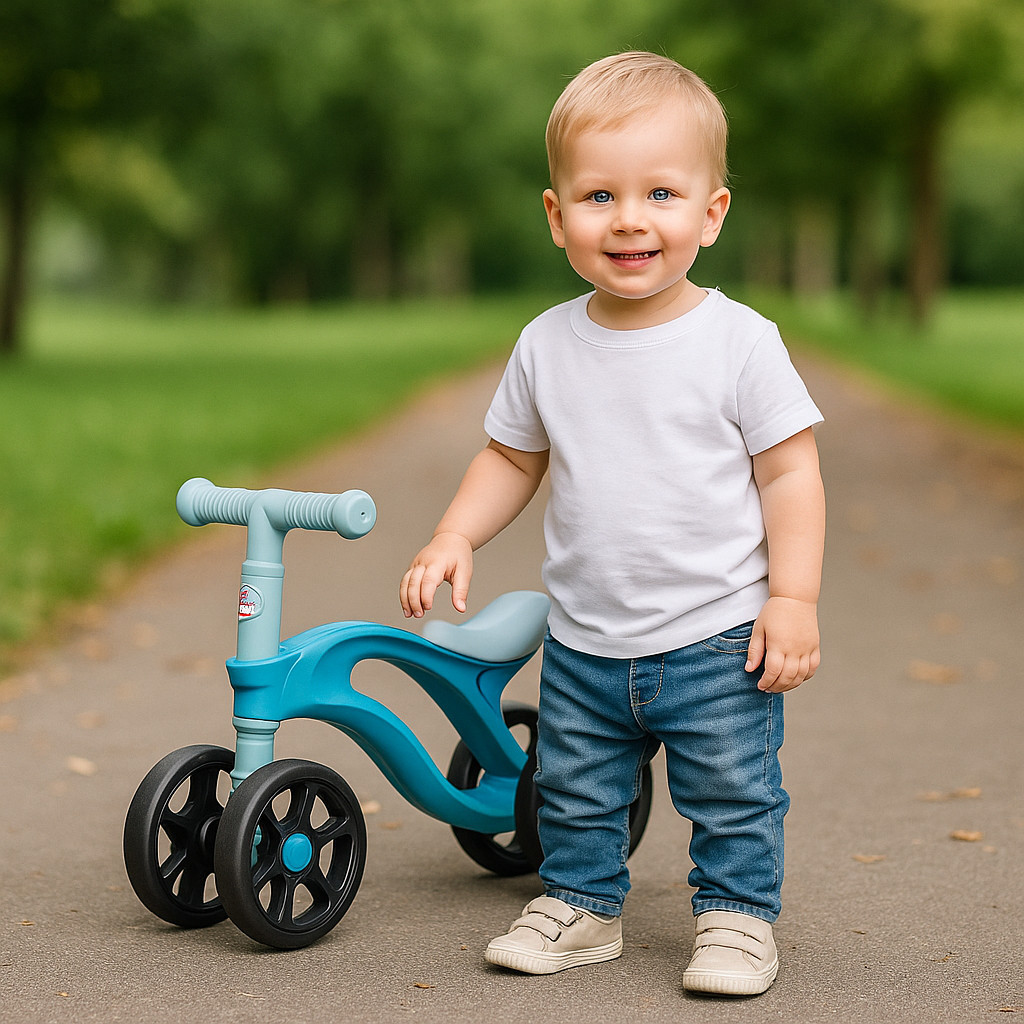 Bicicleta Infantil Sem Pedal com 4 Rodas 12 Meses Equilíbrio e Segurança Reforçado Diversão