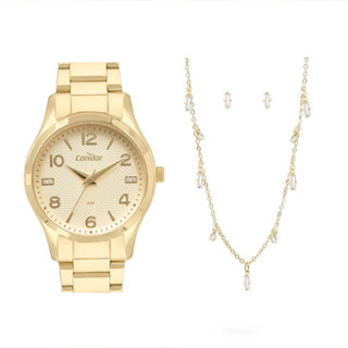 Kit Relógio Condor Feminino Dourado CO2036MVI B4D em Oferta na Shopee