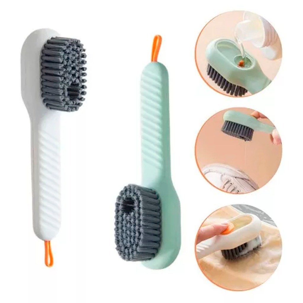 Escova para Limpar Tênis ou louças com Dispenser para sabão liquido em Oferta na Shopee