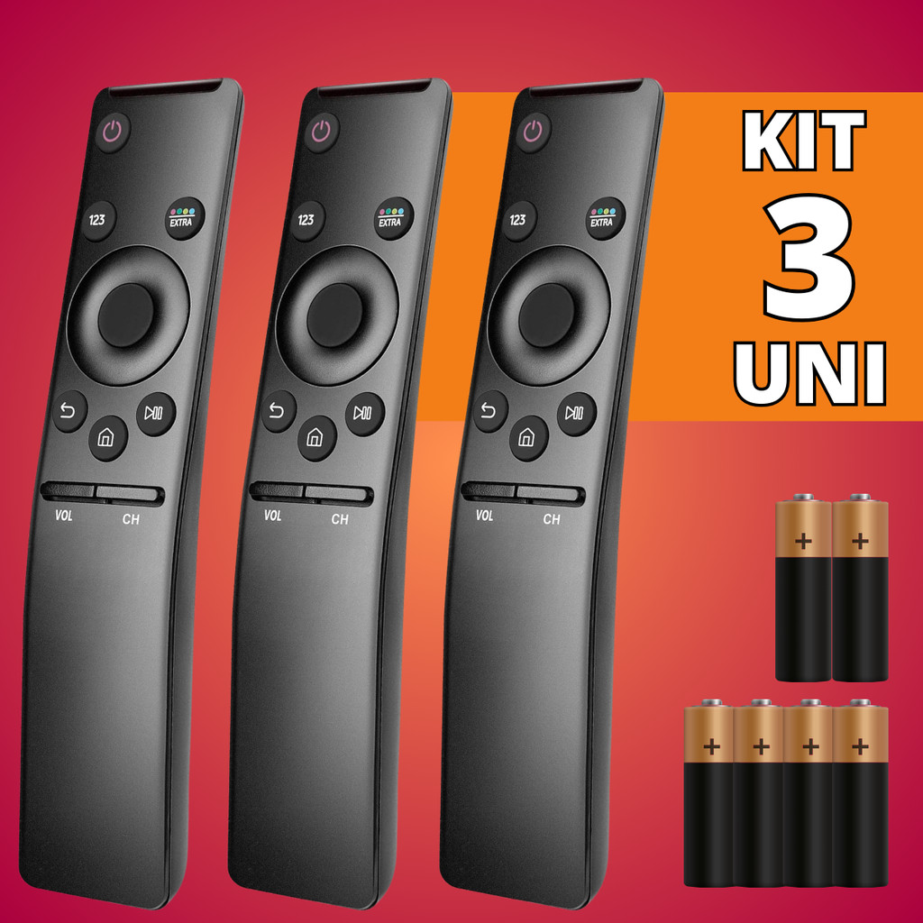 Kit Controle Compatível Com Samsung Smart TV Com Ou Sem Pilhas - Escolha Seu Kit