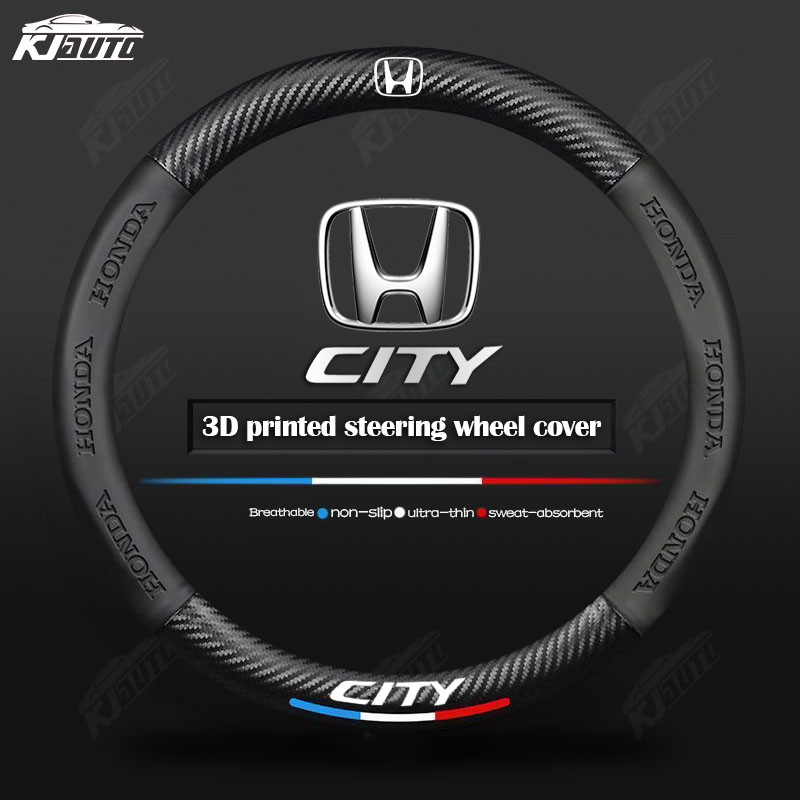 Capa De Volante De Fibra De Carbono De Couro De Luxo Honda City Confortável E Antiderrapante Acessórios Interiores De Ca