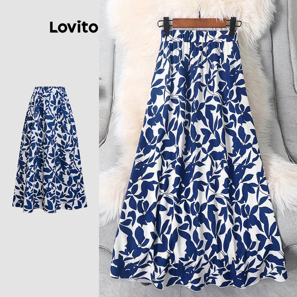 (Trendy) Lovito Saias Elegantes Com Estampa Floral Para Mulheres L118ED017 - Women Clothes