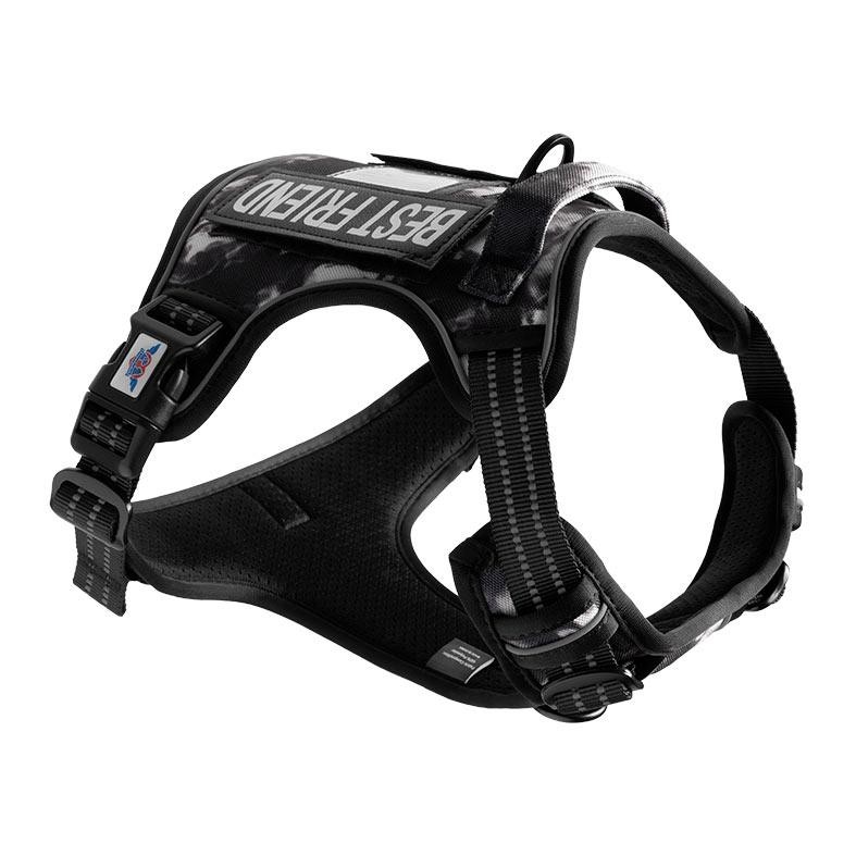 Peitoral para Cachorros Lopetudos EliteGear1, P, Branco Camuflado, LP-PTEG-PCWT