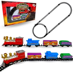 Trem Trenzinho Eletrico Maquina Locomotiva C/ Trilho Vagoes