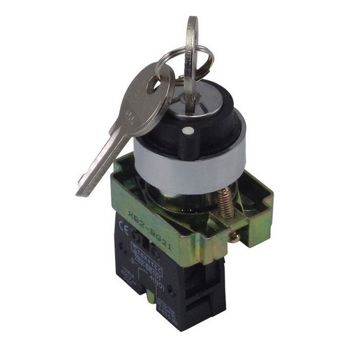 Chave Seletora Metálica Com Chave 1na 2 Posições Xb2-bg21 Cor Preto