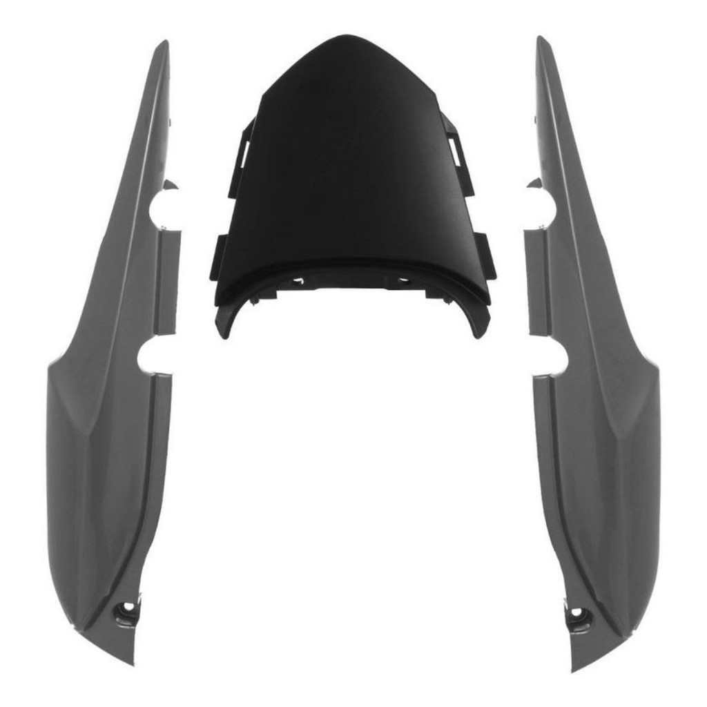 Rabeta Carenagem moto 3 peças para Titan 150 2010 KS ES e Fan 150 2010 ESI cor Prata Lumiar Metálico