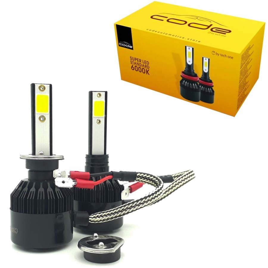 Lâmpada Led H1 6000K 7800 Lumens TechOne Code Super LED em Oferta na Shopee