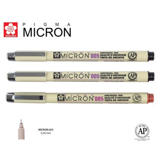 Caneta Nanquim Pigma Micron Sakura 005 Kit C/ 2 Preta  e 1 Marrom em Oferta na Shopee