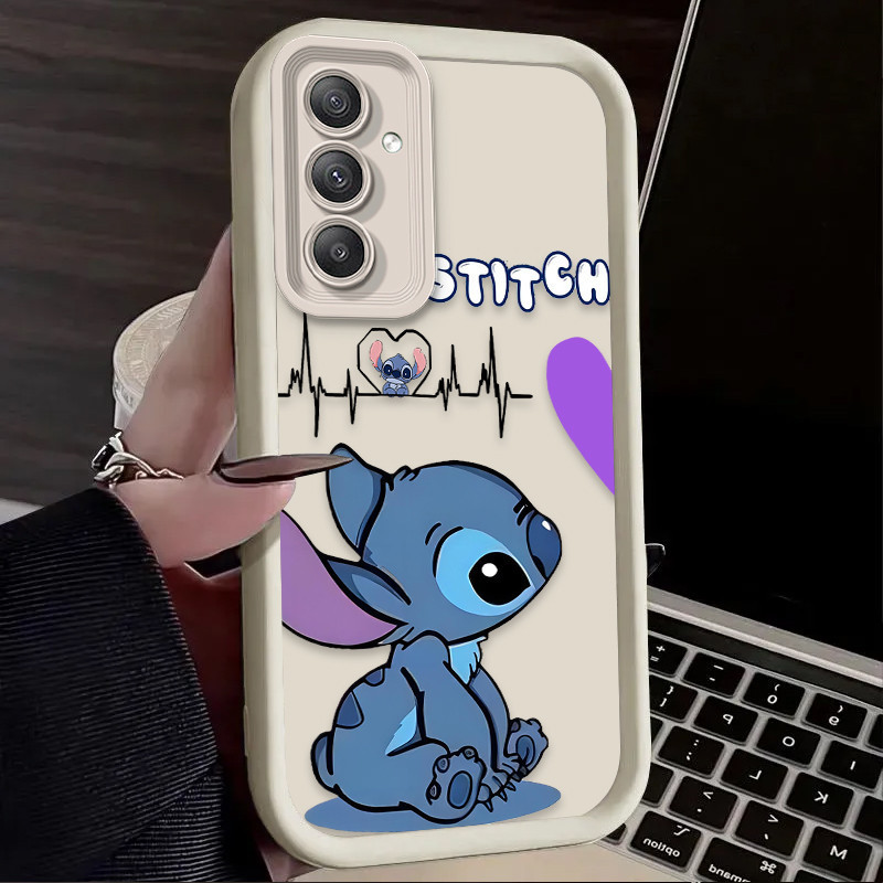 Samsung Galaxy A73 5G A53 A33 A23 A13 LTE A72 A52 A04s A03s A02s A52s Disney Stitch 3D Dos Desenhos Animados Caso De Tel