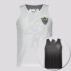 Regata Atlético Mineiro Radical Dupla Face Infantil Branca e Preta