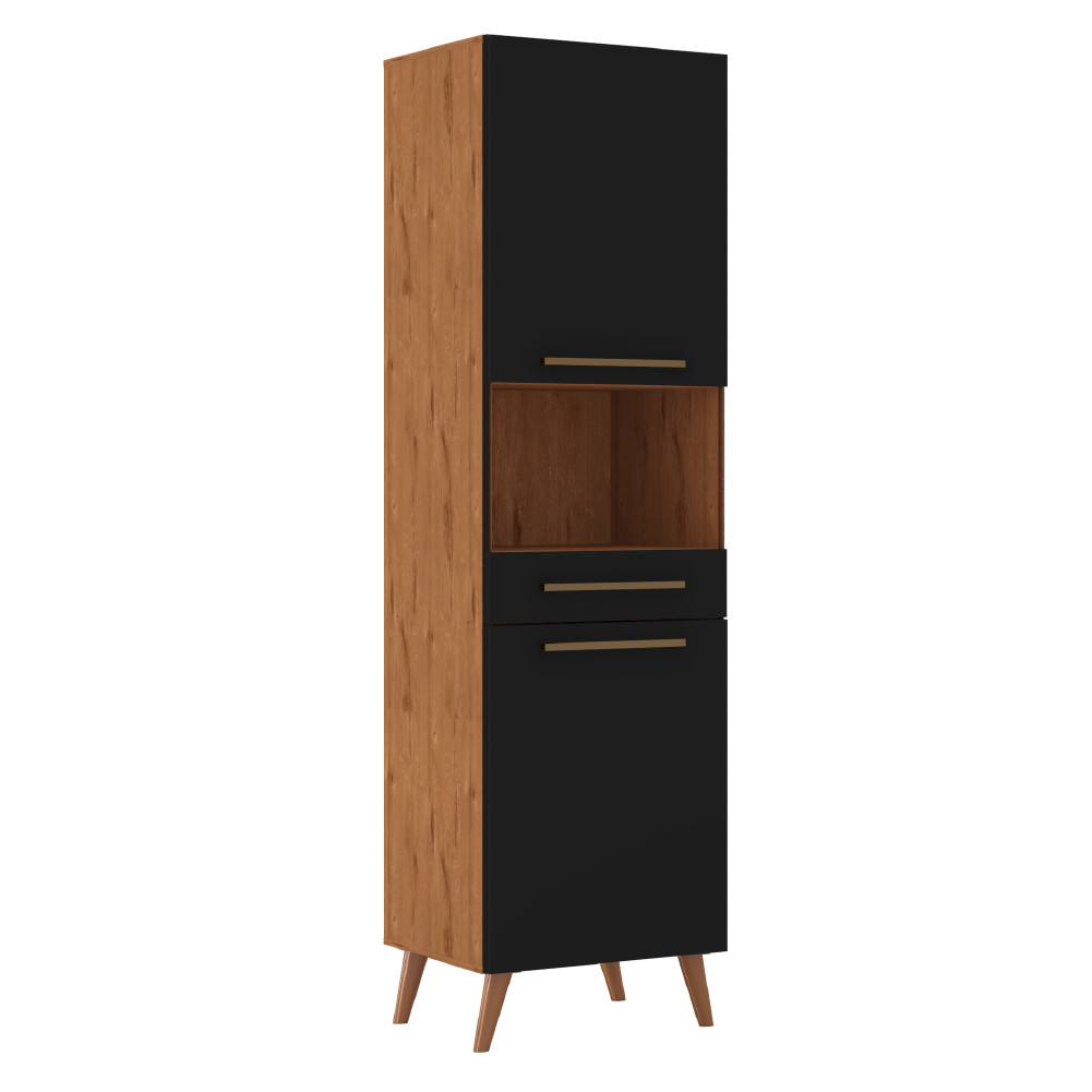Paneleiro Duplo para Micro-ondas Favorita Natura / Preto TX - Home & Living