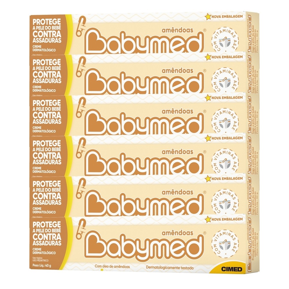 Kit 6 und Pomada Babymed Amêndoas 40g em Oferta na Shopee