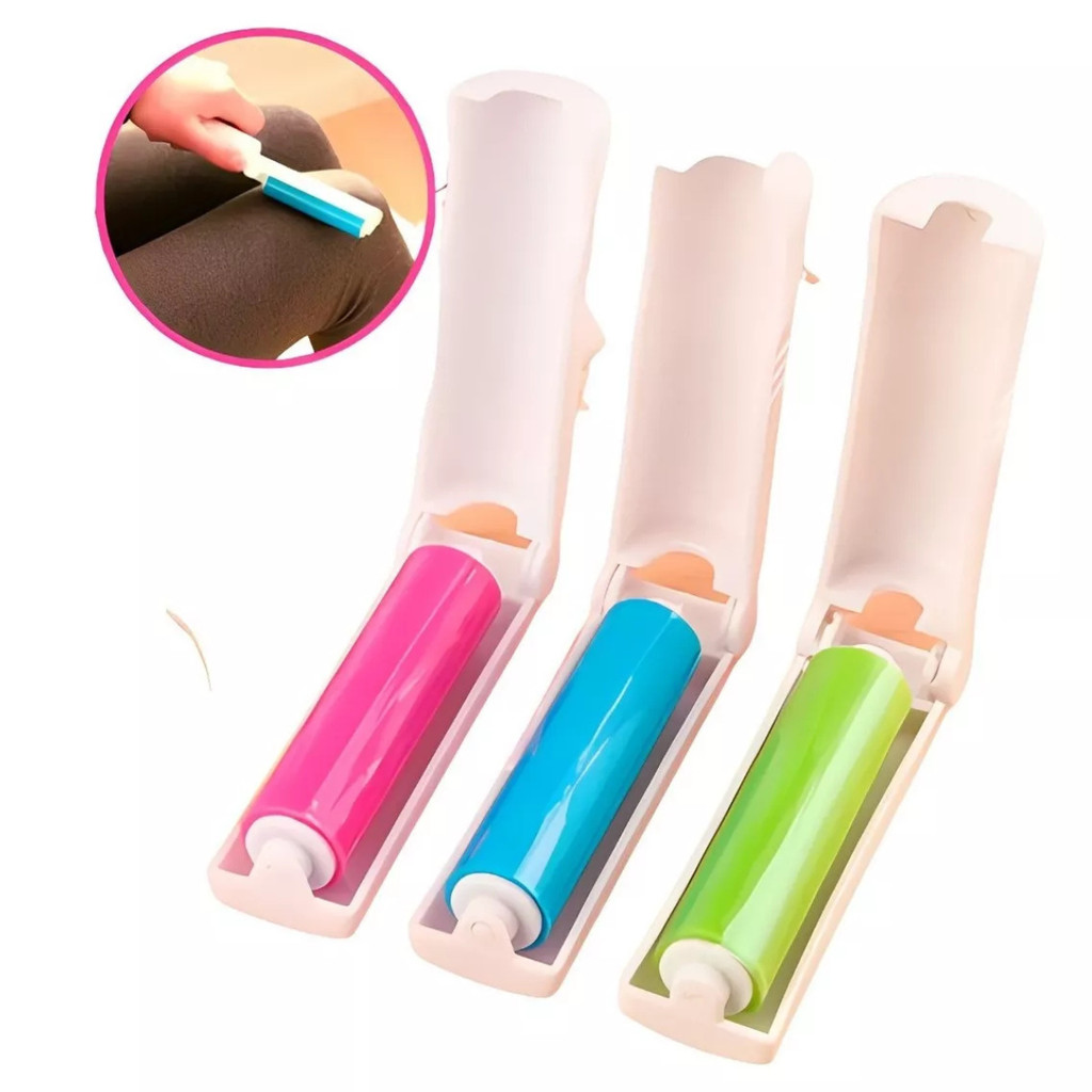 Kit 4 Rolos Removedor Tira Pelo De Roupa Cães Gatos Rolinho Lavável