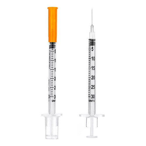 Seringa Insulina 0,3ml Agulha Fixa Ultrafina 0,25mmx6mm