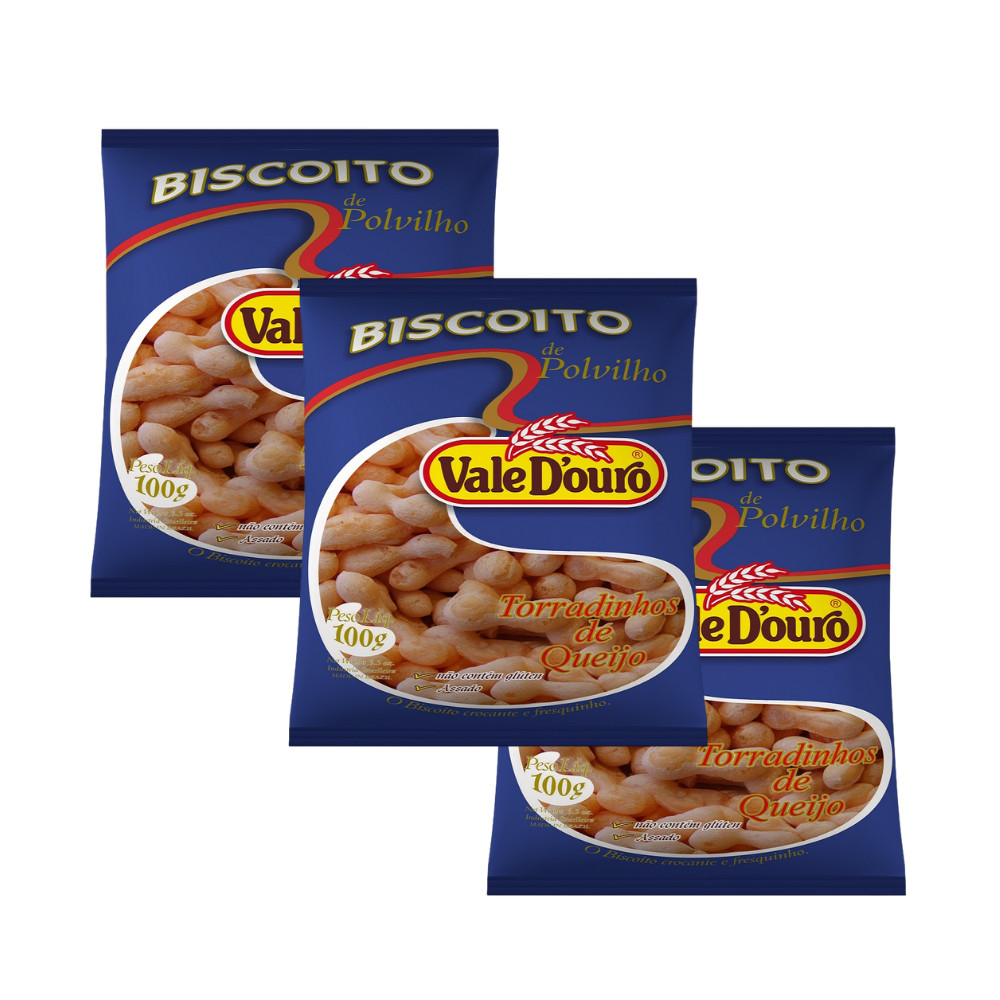 Biscoito De Polvilho Queijo 100gr Vale D'ouro - 3un