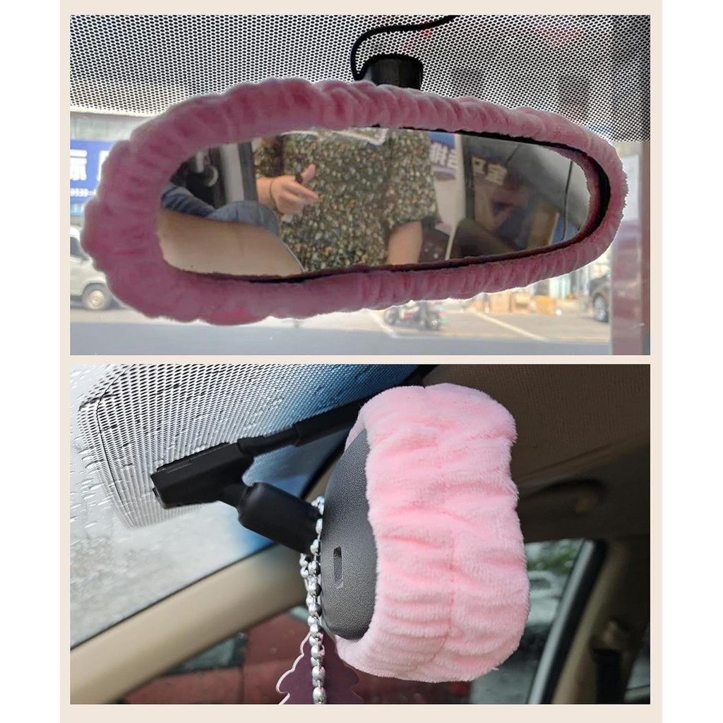Protetor Elástico Do Espelho Retrovisor Automóvel Interior , Capa Elástica Carro De Pelúcia Automóveis Bonitos Acessório — imagem 2 de 2