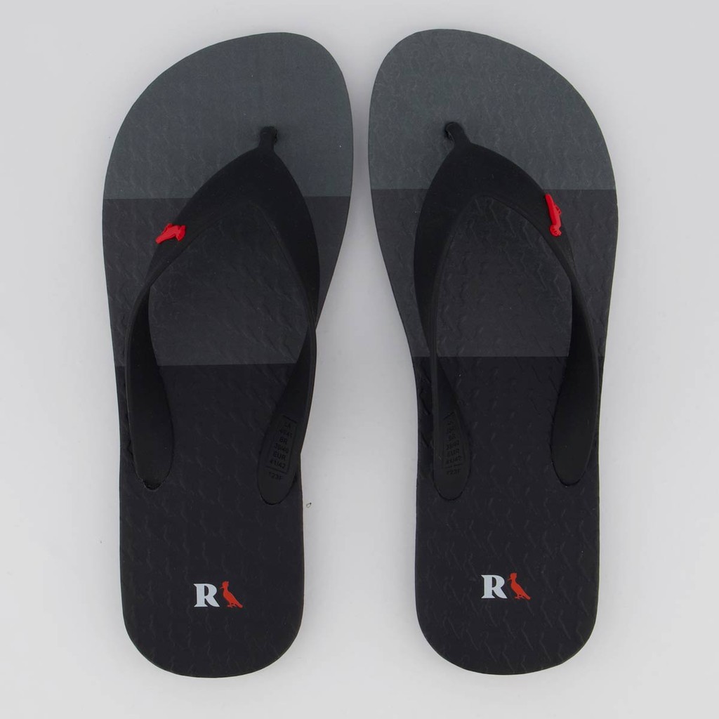 Chinelo Reserva Trancoso Preto e Cinza Escuro - Men Shoes