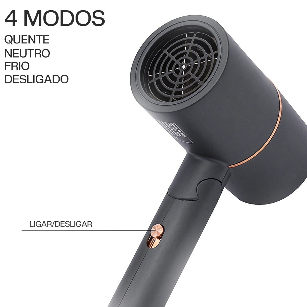 Secador de Cabelo iônico Dobrável e Pratico 110V - A703