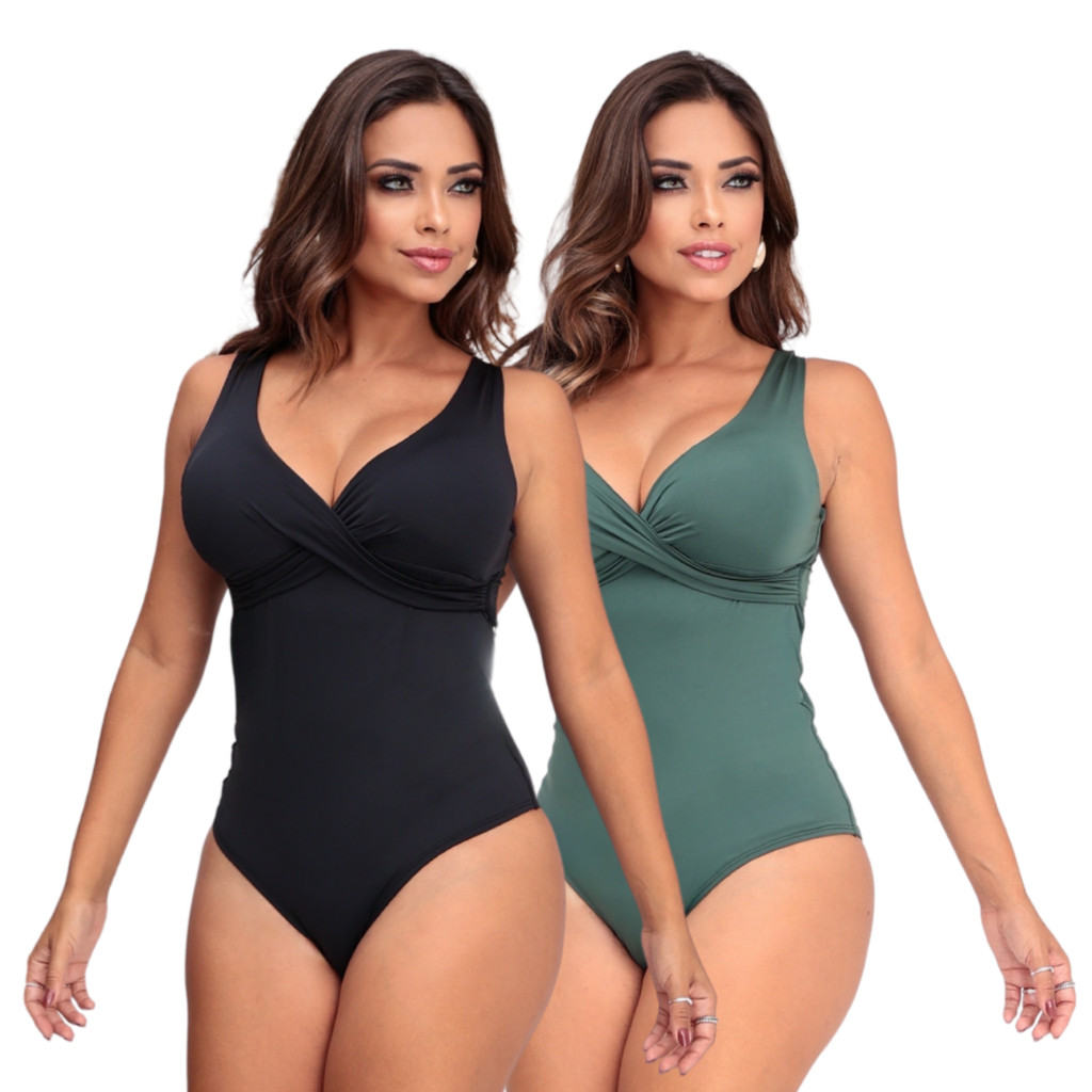 Maiô Body Sustentação Kit 2 Peças Afina Cintura Modelador
